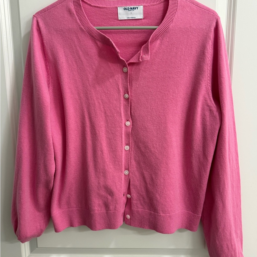 Old Navy Women's Vibrant Pink Cardigan - Picture 3 of 3